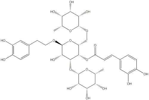 2-(3,4-Dihydroxyphenyl)ethyl 3-O,6-O-bis(α-L-rhamnopyranosyl)-4-O-[(E)-3-(3,4-dihydroxyphenyl)propenoyl]-β-D-glucopyranosideCAS NO.: 94079-81-9