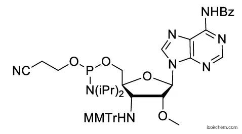 ((2S,3R,4R,5R)-5-(6-benzamido-9H-purin-9-yl)-4-methoxy-3-(((4-methoxyphenyl)diphenylmethyl)amino)tetrahydrofuran-2-yl)methyl (2-cyanoethyl) diisopropylphosphoramidite(329773-22-0)