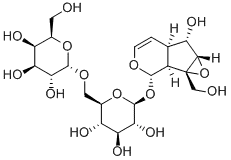 [(1aS,1bα,5aα,6aβ)-1a,1b,2,5a,6,6a-Hexahydro-6α-hydroxy-1aβ-(hydroxymethyl)oxireno[4,5]cyclopenta[1,2-c]pyran-2α-yl]6-O-α-D-galactopyranosyl-β-D-glucopyranosideCAS NO.: 81720-05-0