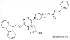 (S)-3-((((9H-fluoren-9-yl)methoxy)carbonyl)amino)-4-((R)-3-((((benzyloxy)carbonyl)amino)methyl)pyrrolidin-1-yl)-4-oxobutanoic acid
