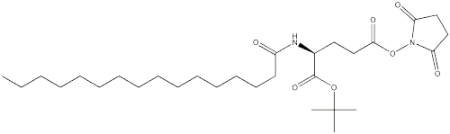 Nε-PalMitoyl-L-glutaMic Acid γ-SucciniMidyl-α-tert-butyl EsterCAS NO.: 204521-63-1