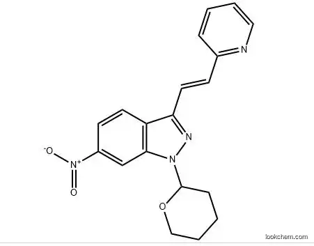 (E)-6-Nitro-3-[2-(pyridin-2-yl)ethenyl]-1-(tetrahydro-2H-pyran-2-yl)-1H-indazole