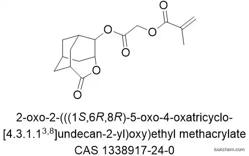 Best supply 2-oxo-2-(((1S,6R,8R)-5-oxo-4-oxatricyclo[4.3.1.13,8]undecan-2-yl)oxy)ethyl methacrylate [1338917-24-0]