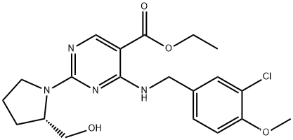 Cas no.330785-83-6 98% Ethyl 4-[(3-chloro-4-methoxybenzyl)amino]-2-[(2S)-2-(hydroxymethy l)-1-pyrrolidinyl]-5-pyrimidinecarboxylate