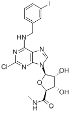 1-[2-CHLORO-6-[[(3-IODOPHENYL)METHYL]AMINO]-9H-PURIN-9-YL]-1-DEOXY-N-METHYL-BETA-D-RIBOFURANURONAMIDE  CAS:163042-96-4