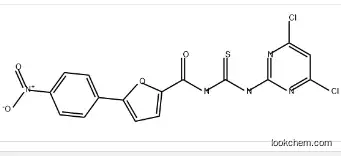 2-Furancarboxamide, N-[[(4,6-dichloro-2-pyrimidinyl)amino]thioxomethyl]-5-(4-nitrophenyl)-