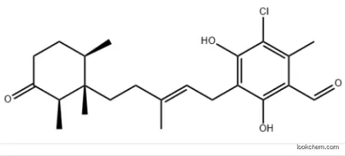 (+)-3-Chloro-4,6-dihydroxy-2-methyl-5-[(2E)-3-methyl-5-[(1S)-1,2β,6β-trimethyl-3-oxocyclohexane-1α-yl]-2-pentenyl]benzaldehyde CAS：22562-67-0