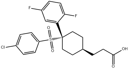 cis-4-[(4-Chlorophenyl)sulfonyl]-4-(2,5-difluorophenyl)cyclohexanepropanoic acid