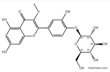 4H-1-Benzopyran-4-one, 2-[4-(β-D-glucopyranosyloxy)-3-hydroxyphenyl]-5,7-dihydroxy-3-methoxy- CAS：22255-19-2