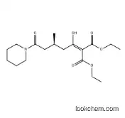 Propanedioic acid, [1-hydroxy-3-methyl-5-oxo-5-(1-piperidinyl)pentylidene]-, diethyl ester, (S)- (9CI)