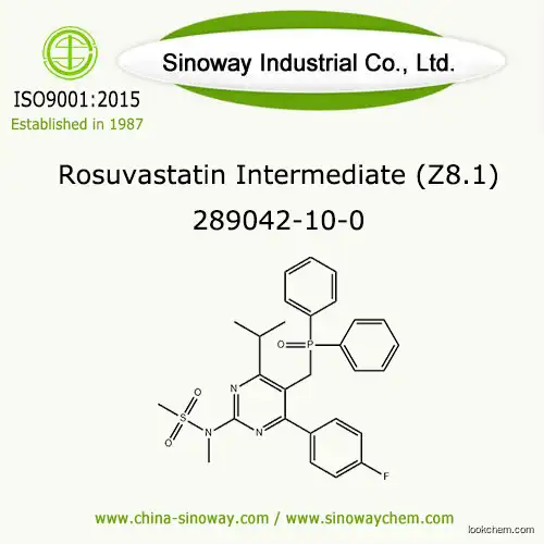 N-[5-(Diphenylphosphinoylmethyl)-4-(4-fluorophenyl)-6-isopropylpyrimidin-2-yl]-N-methylmethanesulfonamide, Rosuvastatin Intermediate 8.1, 289042-10-0