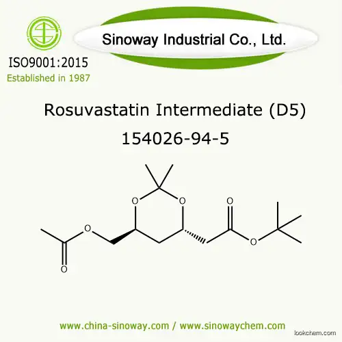 tert-Butyl (4R-cis)-6-[(acetyloxy)methyl]-2,2-dimethyl-1,3-dioxane-4-acetate, Rosuvastatin Intermediate D5, 154026-95-6