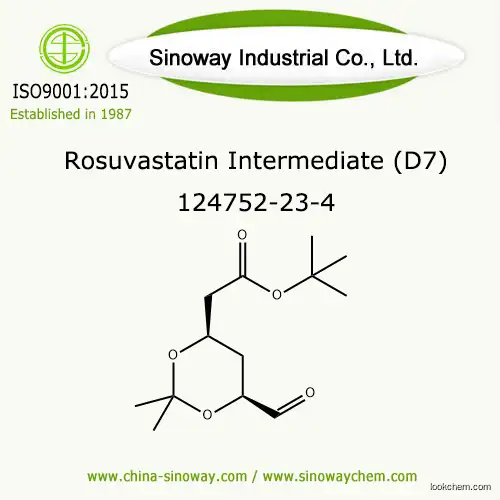 tert-Butyl (4R-cis)-6-formaldehydel-2,2-dimethyl-1,3-dioxane-4-acetate, Rosuvastatin Intermediate D7, 124752-23-4