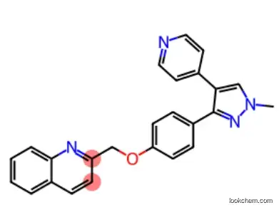 2-({4-[1-methyl-4-(pyridin-4-yl)-1H-pyrazol-3-yl]phenoxy}methyl)quinoline CAS 898562-94-2