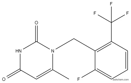 5-Bromo-1-(2-fluoro-6-trif luoromethyl-benzyl)-6-me thyl-1H-pyrimidine-2,4-di one