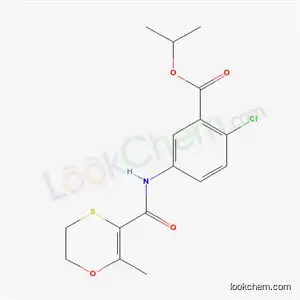 Molecular Structure of 135812-04-3 (propan-2-yl 2-chloro-5-{[(2-methyl-5,6-dihydro-1,4-oxathiin-3-yl)carbonyl]amino}benzoate)