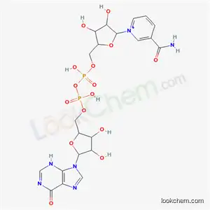 Molecular Structure of 1851-07-6 ([[5-(3-carbamoylpyridin-1-ium-1-yl)-3,4-dihydroxy-tetrahydrofuran-2-yl]methoxy-hydroxy-phosphoryl] [3,4-dihydroxy-5-(6-oxo-3H-purin-9-yl)tetrahydrofuran-2-yl]methyl hydrogen phosphate)