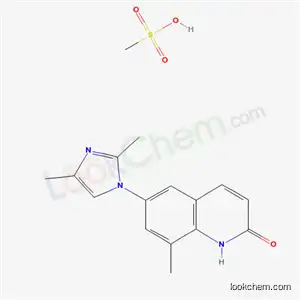Molecular Structure of 102791-74-2 (6-(2,4-dimethyl-1H-imidazol-1-yl)-8-methylquinolin-2(1H)-one methanesulfonate (1:1))