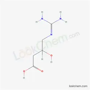 Molecular Structure of 7010-89-1 (4-[(diaminomethylidene)amino]-3-hydroxybutanoic acid)