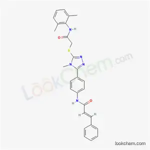 Molecular Structure of 6248-89-1 ((2E)-N-{4-[5-({2-[(2,6-dimethylphenyl)amino]-2-oxoethyl}sulfanyl)-4-methyl-4H-1,2,4-triazol-3-yl]phenyl}-3-phenylprop-2-enamide)