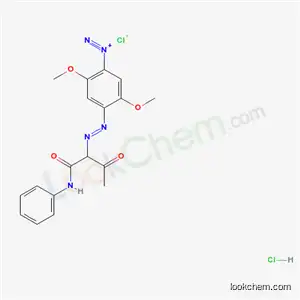 2,5-ジメトキシ-4-[[2-オキソ-1-[(フェニルアミノ)カルボニル]プロピル]アゾ]ベンゼンジアゾニウム?クロリド?塩酸塩