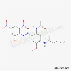 N-[2-[(2-ブロモ-4,6-ジニトロフェニル)アゾ]-4-メトキシ-5-[(1-メチルペンチル)アミノ]フェニル]アセトアミド