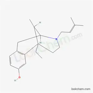 Molecular Structure of 3639-66-5 (6-Ethyl-1,2,3,4,5,6-hexahydro-11-methyl-3-(3-methyl-2-butenyl)-2,6-methano-3-benzazocin-8-ol)