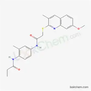 Molecular Structure of 3891-47-2 (N-[4-({[(7-methoxy-3-methylquinolin-2-yl)sulfanyl]acetyl}amino)-2-methylphenyl]propanamide)