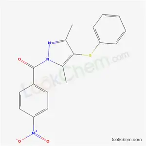 (3,5-dimethyl-4-(phenylthio)-1H-pyrazol-1-yl)(4-nitrophenyl)methanone