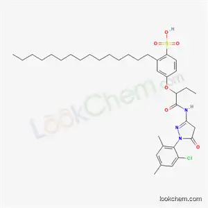 4-(1-{[1-(2-クロロ-4,6-ジメチルフェニル)-5-オキソ-4,5-ジヒドロ-1H-ピラゾール-3-イル]カルバモイル}プロポキシ)-2-ペンタデシルベンゼン-1-スルホン酸