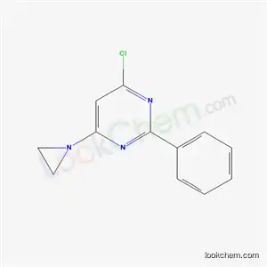 Molecular Structure of 63019-51-2 (6-(1-Aziridinyl)-4-chloro-2-phenylpyrimidine)