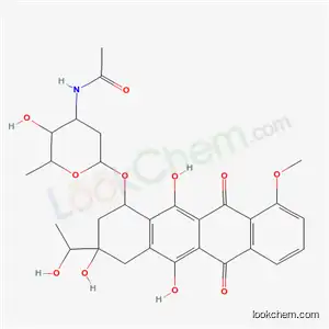 Molecular Structure of 62133-95-3 (3,5,12-trihydroxy-3-(1-hydroxyethyl)-10-methoxy-6,11-dioxo-1,2,3,4,6,11-hexahydrotetracen-1-yl 3-(acetylamino)-2,3,6-trideoxyhexopyranoside)