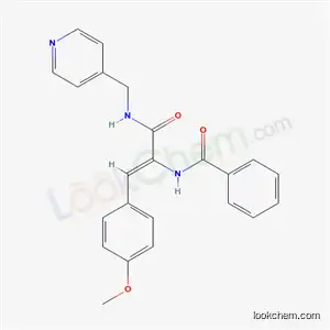 Molecular Structure of 6238-11-5 (N-{(1Z)-1-(4-methoxyphenyl)-3-oxo-3-[(pyridin-4-ylmethyl)amino]prop-1-en-2-yl}benzamide)