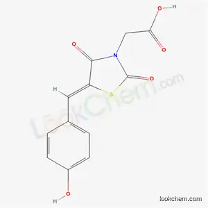 Molecular Structure of 5874-34-0 ([(5Z)-5-(4-hydroxybenzylidene)-2,4-dioxo-1,3-thiazolidin-3-yl]acetic acid)