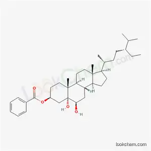 Molecular Structure of 59297-18-6 (5α-Stigmastane-3β,5,6β-triol 3-benzoate)