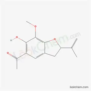 Molecular Structure of 35817-13-1 (Methyl(2-isopropenyl-6-hydroxy-7-methoxycoumaran-5-yl) ketone)