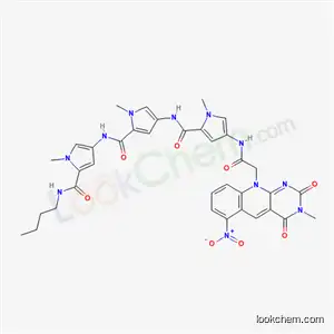 N-butyl-1-methyl-4-{[(1-methyl-4-{[(1-methyl-4-{[(3-methyl-6-nitro-2,4-dioxo-3,4-dihydropyrimido[4,5-b]quinolin-10(2H)-yl)acetyl]amino}-1H-pyrrol-2-yl)carbonyl]amino}-1H-pyrrol-2-yl)carbonyl]amino}-1H-pyrrole-2-carboxamide