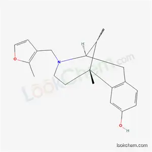 Molecular Structure of 59203-74-6 ((2R,6R,11R)-6,11-dimethyl-3-[(2-methylfuran-3-yl)methyl]-1,2,3,4,5,6-hexahydro-2,6-methano-3-benzazocin-8-ol)