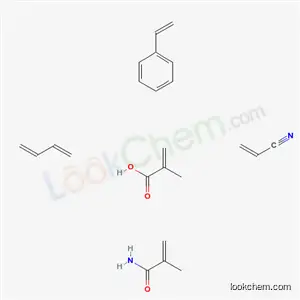 2- 프로 펜산, 2- 메틸-, 1,3- 부타디엔,에 테닐 벤젠, 2- 메틸 -2- 프로 펜 아미드 및 2- 프로 펜 니트릴이 포함 된 중합체