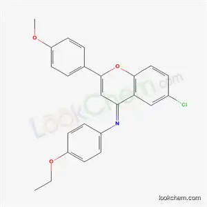 Molecular Structure of 6901-61-7 (N-[(4E)-6-chloro-2-(4-methoxyphenyl)-4H-chromen-4-ylidene]-4-ethoxyaniline)