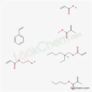 2-프로펜산, 2-메틸-, 부틸 에스테르, 에테닐벤젠 중합체, 2-에틸헥실 2-프로페노에이트, 2-히드록시에틸 2-프로페노에이트, 메틸 2-메틸-2-프로페노에이트 및 2-프로페노산