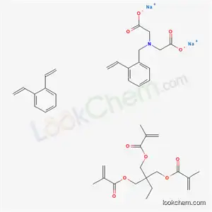 글리신, N-(카르복시메틸)-N-[(에테닐페닐)메틸]-, 이나트륨 염, 디에테닐벤젠 및 2-에틸-2-[[(2-메틸-1-옥소-2-프로페닐)옥시]메틸]과의 중합체 -1,3-프로판디일비스(2-메틸-2-프로페노에이트)