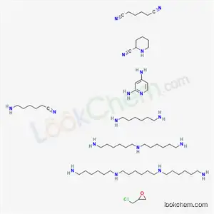 헥산디니트릴, 6-아미노헥산니트릴 중합체, N-(6-아미노헥실)-1,6-헥산디아민, N,N'-비스(6-아미노헥실)-1,6-헥산디아민, (클로로메틸)옥시란, 1,6-헥산디아민 , 2-피페리딘카르보니트릴 및 2,4-피리딘디아민