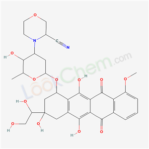 10-((3-((R)-3-Cyano-4-morpholinyl)-2,3,6-trideoxy-alpha-L-lyxo-hexopyranosyl)oxy)-8-(1,2-dihydroxyethyl)-7,8,9,10-tetrahydro-6,8,11-trihydroxy-1-methoxy-5,12-naphthacenedione