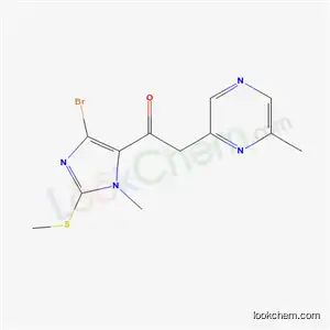 Molecular Structure of 138335-71-4 (1-[4-bromo-1-methyl-2-(methylsulfanyl)-1H-imidazol-5-yl]-2-(6-methylpyrazin-2-yl)ethanone)