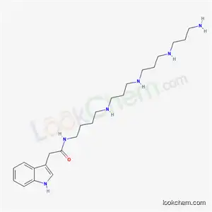 Molecular Structure of 133823-88-8 (N-(4-{[3-({3-[(3-aminopropyl)amino]propyl}amino)propyl]amino}butyl)-2-(1H-indol-3-yl)acetamide)