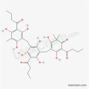 Molecular Structure of 36253-23-3 (3,5-Dihydroxy-4,4-dimethyl-2-(1-oxobutyl)-6-[[2,4,6-trihydroxy-3-(1-oxobutyl)-5-[[2,4,6-trihydroxy-3-methyl-5-(1-oxobutyl)phenyl]methyl]phenyl]methyl]-2,5-cyclohexadien-1-one)