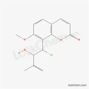 Molecular Structure of 131652-35-2 (8-(1-Chloro-2-hydroxy-3-methylbut-3-enyl)-7-methoxycoumarin)