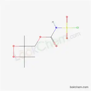 Molecular Structure of 108536-12-5 ((3,4,4-trimethyldioxetan-3-yl)methyl N-chlorosulfonylcarbamate)