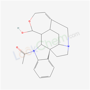 Curan-17-ol,1-acetyl-19,20-didehydro-17,- 18-epoxy-,(17R)-  cas  509-40-0